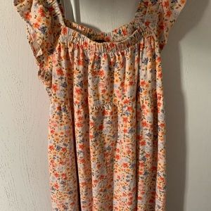 Orange floral babydoll dress wild fable
